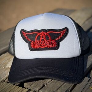 Aerosmith Patch Trucker Hat with Red Logo